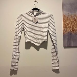 cute golf turtle neck long sleeve striped shirt